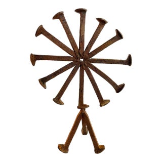 Mid Century Iron Folk Art Sculpture For Sale