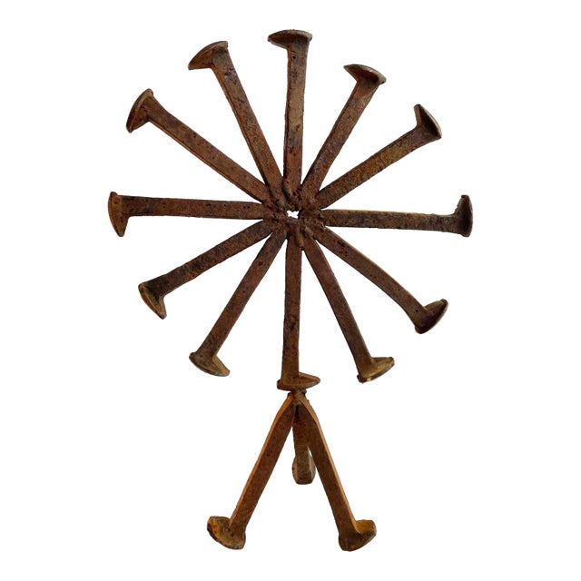 Mid Century Iron Folk Art Sculpture For Sale