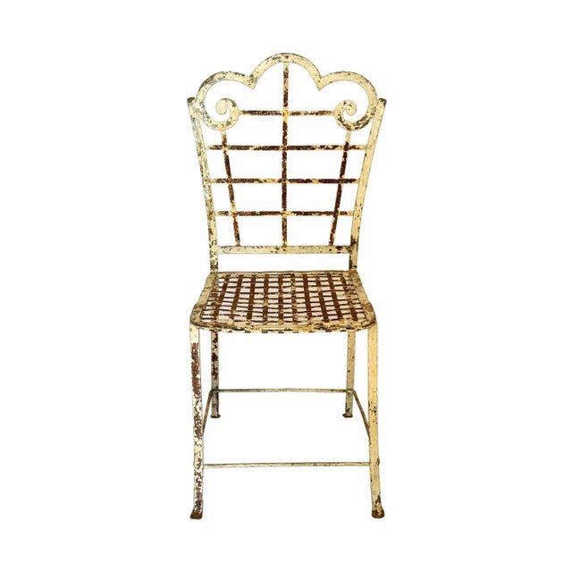 Metal Antique Wrought Iron Garden Chair For Sale - Image 7 of 7