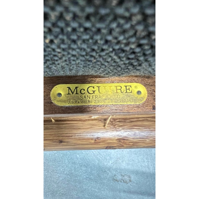 McGuire Mid 20th Century McGuire Organic Modern Rattan Lounge Chairs (Pair) With Ottoman For Sale - Image 4 of 12