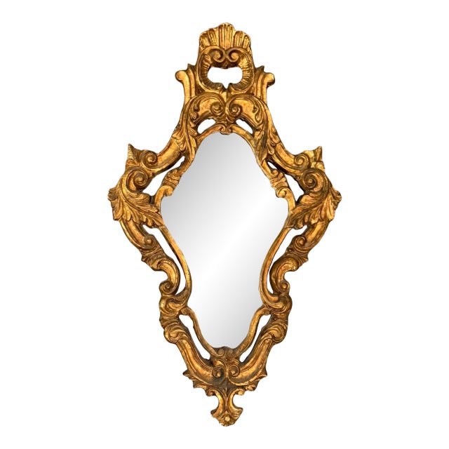 Mid 20th Century Vintage Italian Florentine Rococo Revival Gilt Mirror For Sale