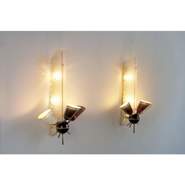 Large Vintage Wall Lights from Kobis and Lorence, 1950s, Set of 2 For Sale - Image 6 of 11