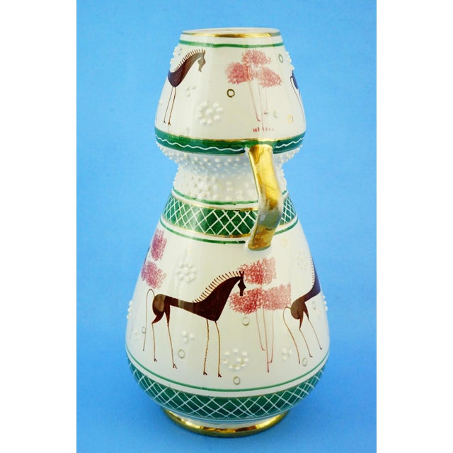 Vintage Ceramic Vase with Stylized Horses by Serafino Volpi, Italy, 1950s For Sale - Image 6 of 18