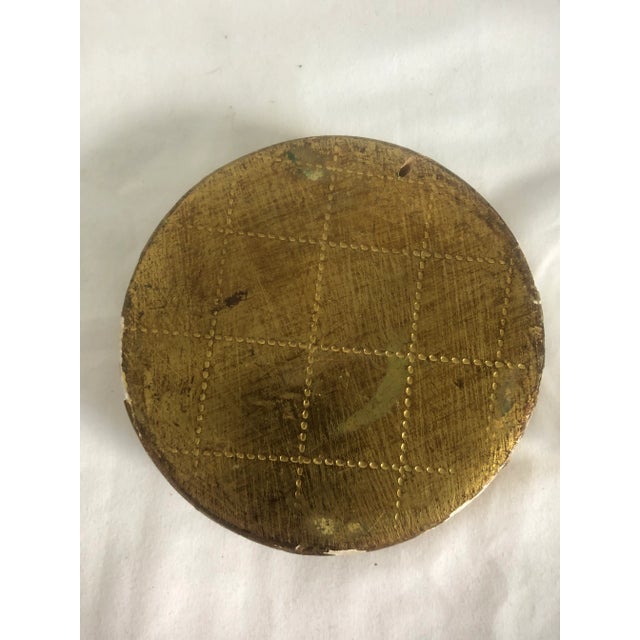 French Country 1970s Florentine Coaster With Glass Liner For Sale - Image 3 of 8