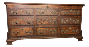 Antique George III Oak Lancashire Mule Chest