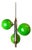 Mid-Century Modern Space Age Portuguese Chandelier with Green Glass Globes, 1960s For Sale
