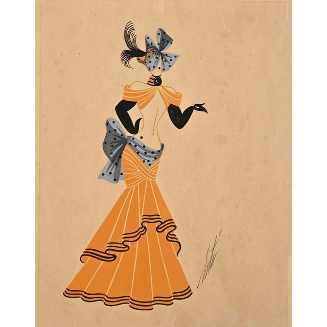 Erté, Costume Design, 20th Century, Gouache on Paper For Sale