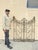 Antique Spanish Renaissance Scrolling Wrought Iron Garden Entry Gate Set. Set includes (1) right and (1) left gate with...