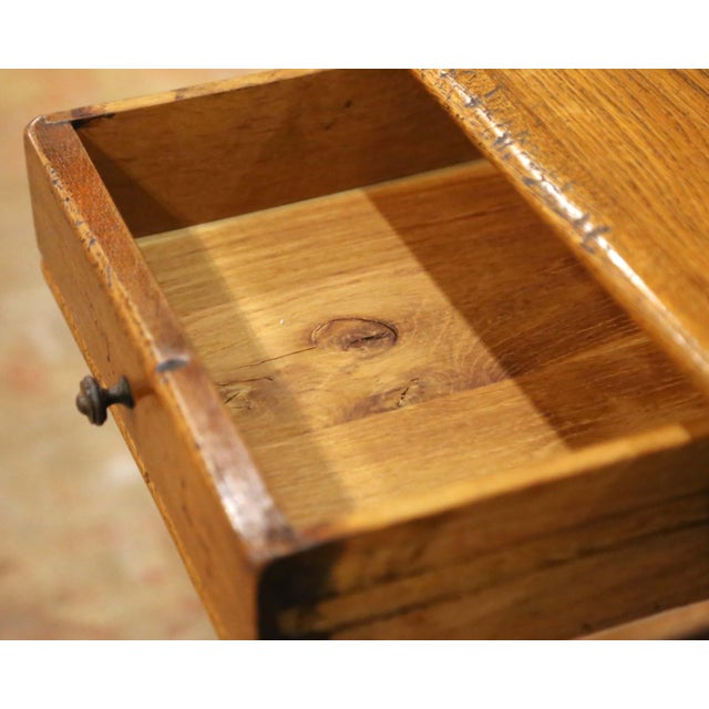Brown Pair of Mid-Century French Louis XIII Style Normandy Oak Side Tables For Sale - Image 8 of 15