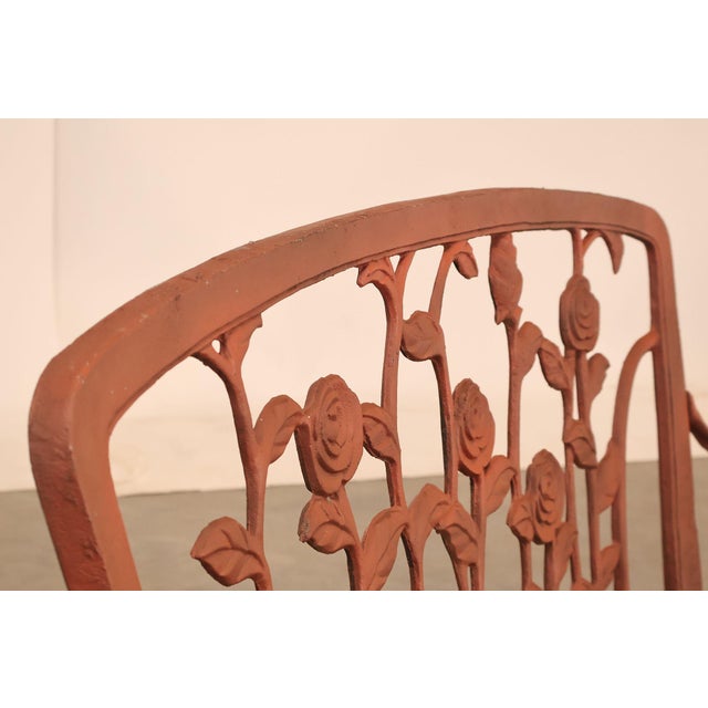 Cast Aluminum Vintage Rose Garden Bench For Sale - Image 12 of 18