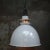 British vintage industrial pendant light by thorlux grey enamel with white interior. black metal top e27 / e26 this piece...