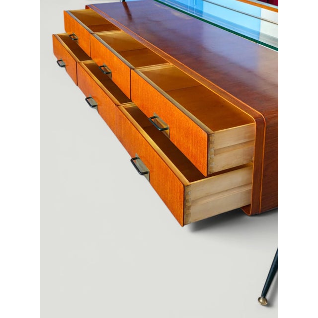 Metal Mid-Century Italian Sideboard with Mirror by Silvio Cavatorta, 1950s For Sale - Image 7 of 18