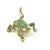 Contemporary 1980s 14k Yellow Gold Diamond & Emerald Frog Pin For Sale - Image 3 of 13