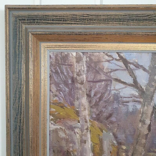 1971 Mid Century Swedish Expressionist Landscape "Tidig Vårdag" by Gunnar Svensson For Sale - Image 11 of 18