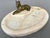 Metal Antique French Marble and Brass Dog Display Tray For Sale - Image 7 of 14