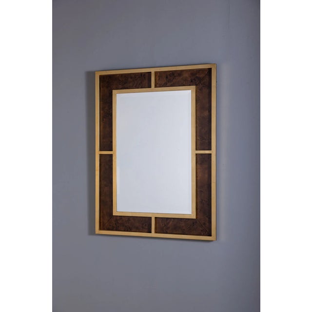 French Bedford Gold Whiskey Burl Mirror For Sale - Image 3 of 7