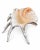 A monumental 13” spider conch, reinterpreted as a sculptural object through the application of hand-laid silver leaf. The...