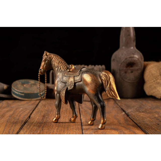 Children's Vintage 1930s Japanned Copper Horse Figurine For Sale - Image 3 of 7
