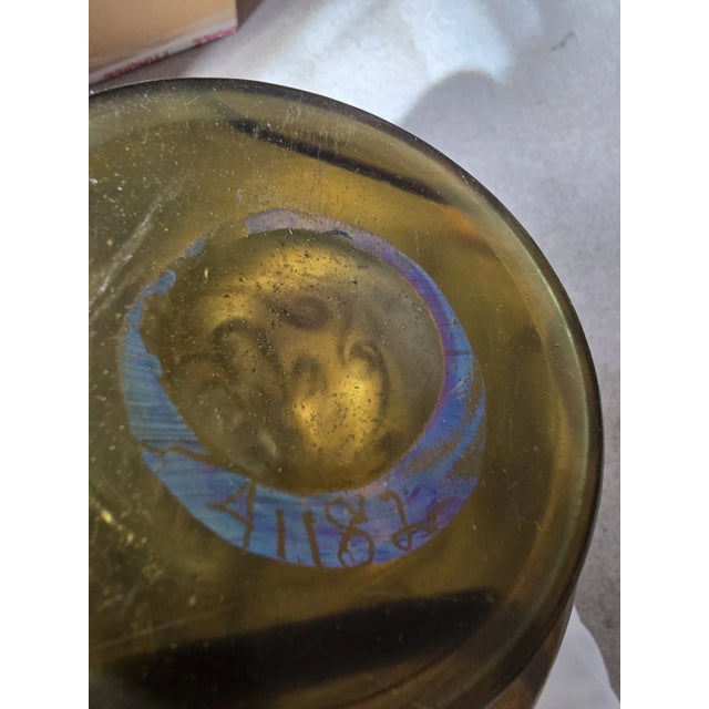 Rare Tiffany Studios Large Favrile Glass Vase – Louis Comfort Tiffany C. 1894, Iridescent Gold & Blue Swirl For Sale In Dallas - Image 6 of 7