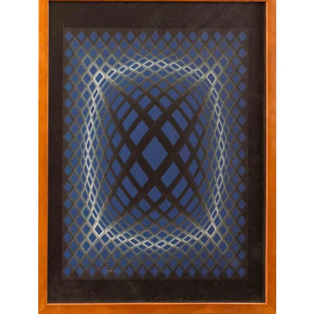 Lattice is a contemporary artwork realized by Victor Vasarely (1906-1997) in 1980s. Silkscreen in colors on wove paper....