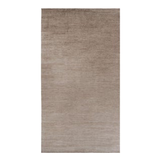 Rug & Kilim’s Oversized Modern Textural Rug in Brown, White and Beige Striae - 12x22 For Sale