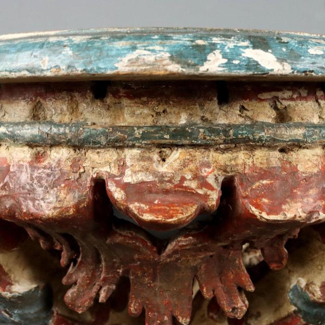 Gold 18th Century Drop-Leaf Console in Carved Wood For Sale - Image 8 of 9