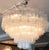 Mid-Century Modern Adesso Imports Round Tiered Murano Chandelier With Wavy Clear Glass For Sale - Image 3 of 7