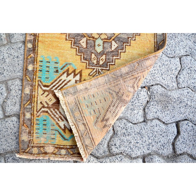 1960s Vintage Yellow Rug For Sale - Image 4 of 6