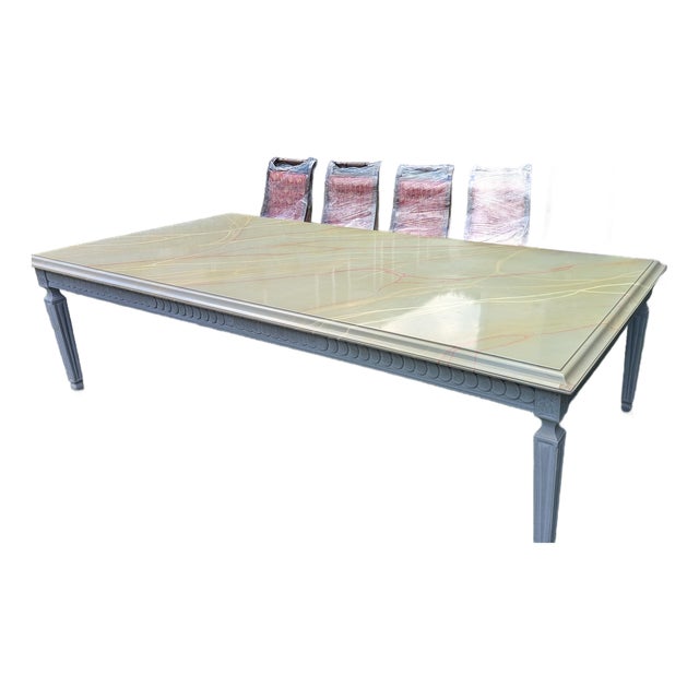 Vintage Custom Made Dining Room Table Attributed to Carleton Varney For Sale