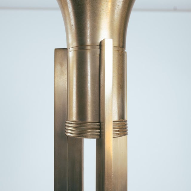 Black Art Deco Brass Torchère Floor Lamp, 1925-1935 For Sale - Image 8 of 18