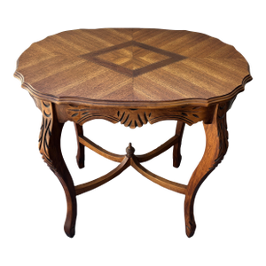 Antique Carved Walnut Accent Table / Side End Table