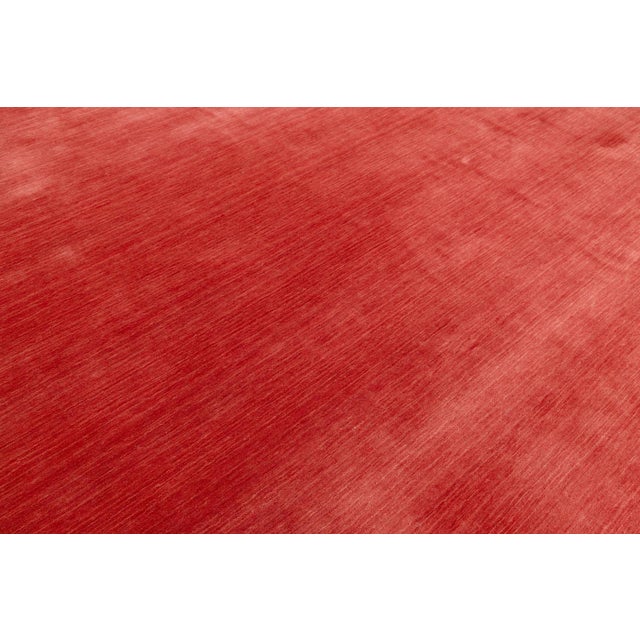 Apadana's Modern Gabbeh Hand-Loom Wool Area Rug in Crimson Red For Sale - Image 10 of 10