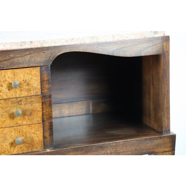 Vintage Wooden and Marble Console Table, 1950s For Sale - Image 9 of 18