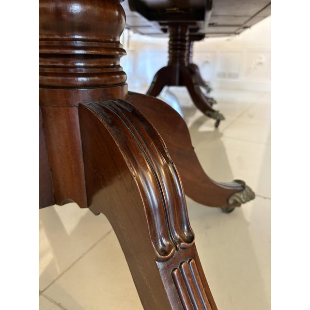 Regency 16 Seater Figured Mahogany 3 Pilar Dining Table, 1830s For Sale - Image 13 of 17