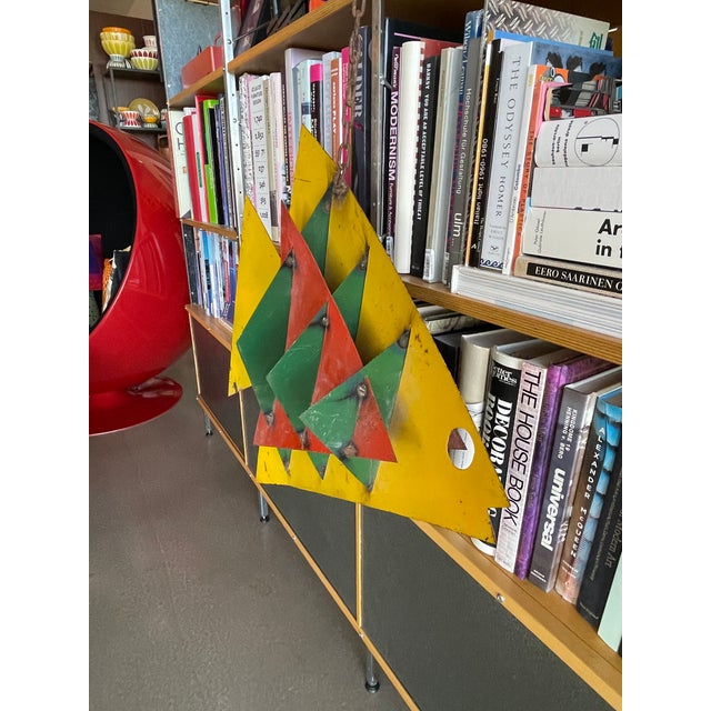 1970s 1970s Vintage Monumental Fish Metal Mobile Sculpture Calder Style Geometric Steel Brutalist For Sale - Image 5 of 12