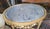 Beautiful Luis XV vintage gilt wood and marble table. Features a fine blue marble top with beveled edge, gilt carved wood...