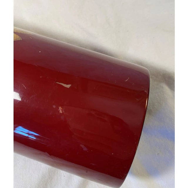 Maitland - Smith Maitland Smith Tall Red and Egg Shell Vase For Sale - Image 4 of 6