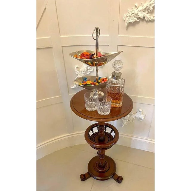 Antique Victorian Mahogany Circular Lamp Table For Sale - Image 6 of 13