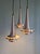 Space Age waterfall chandelier in brushed aluminum, 1970s. The three light points are compatible with an E27 LED bulb....