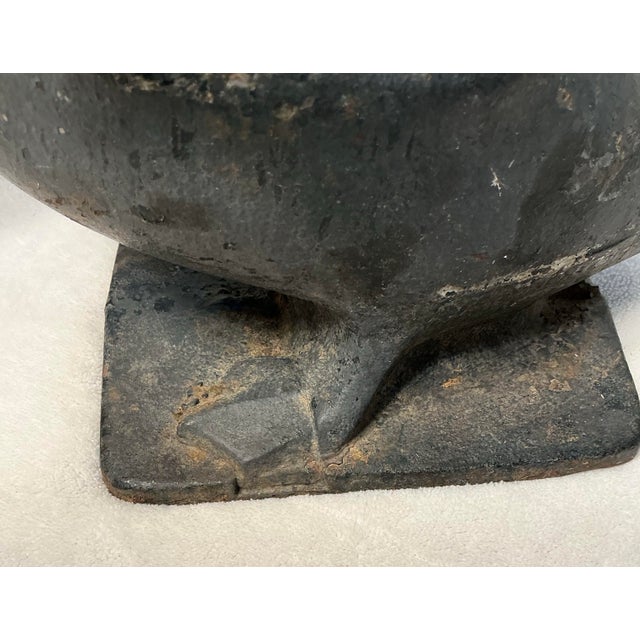 Metal 1920s Virginia Metal Crafters Solid Cast Iron Duck, Naughty Duck Doorstop Garden Ornament For Sale - Image 7 of 12