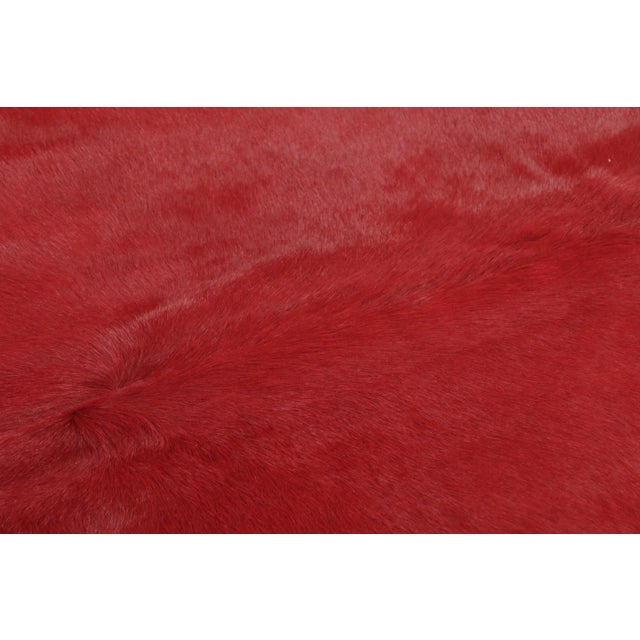 Rug & Kilim’s Contemporary Cowhide Solid Rug in Vibrant Red Hues For Sale - Image 9 of 9