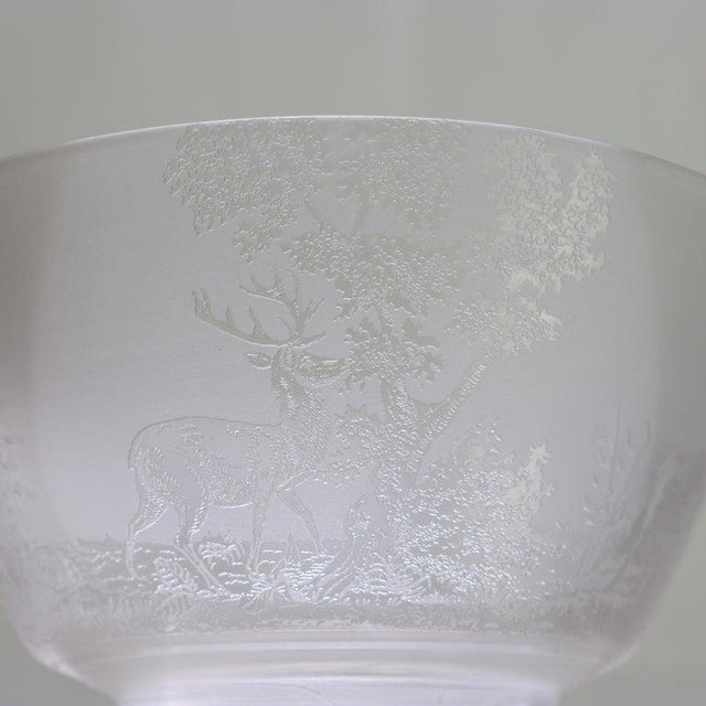 Pair of Antique Figural Elk Etched Glass Lamp Shades C1890 For Sale - Image 9 of 10