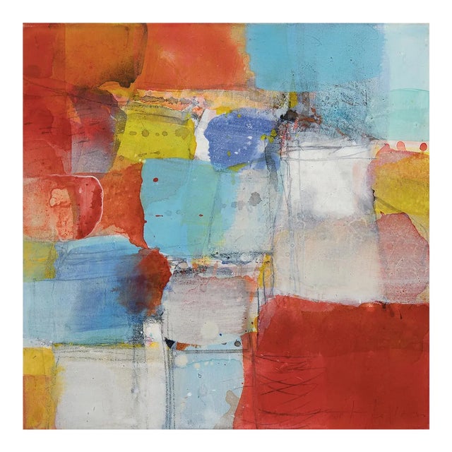 Contemporary Abstract Acrylic on Canvas Painting "Città Vecchia" by Greet Helsen For Sale