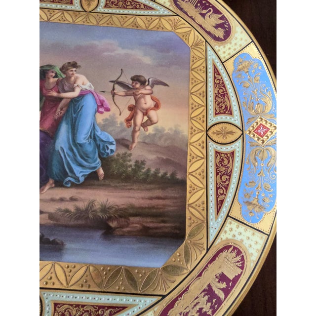Antique Signed Royal Vienna Jeweled 24k Gold Charger For Sale In Boston - Image 6 of 14
