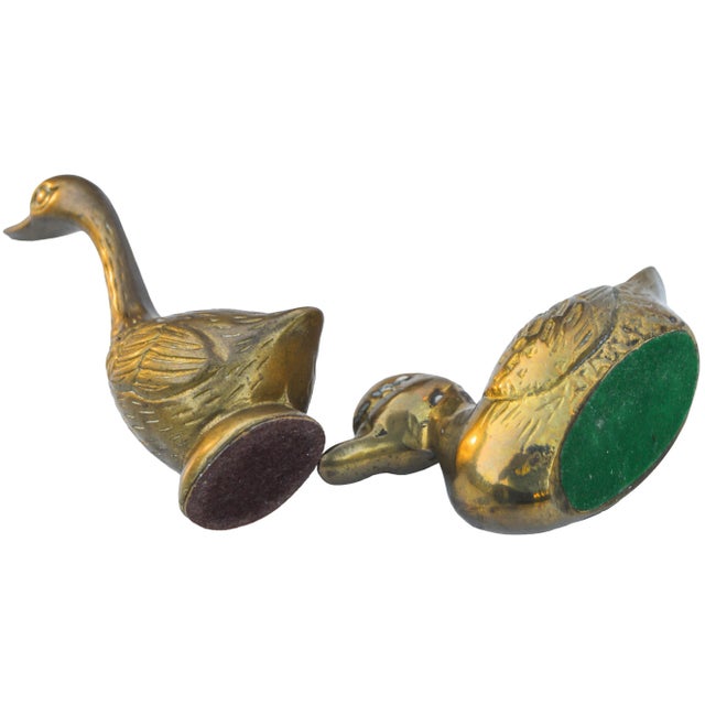 Vintage Brass Ducklings- S/2 For Sale - Image 4 of 5
