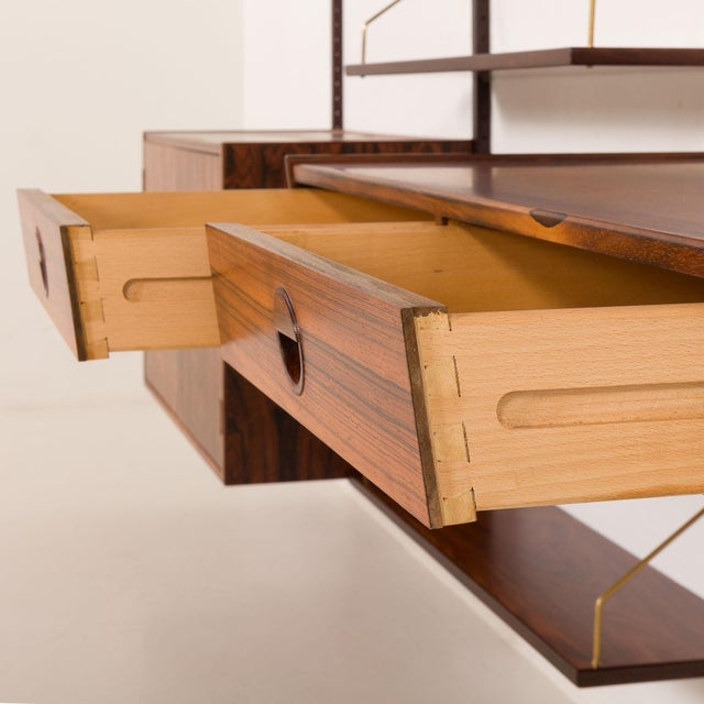 Rosewood Wall Unit with Desk by Hansen and Guldborg, Denmark, 1960s For Sale - Image 12 of 18