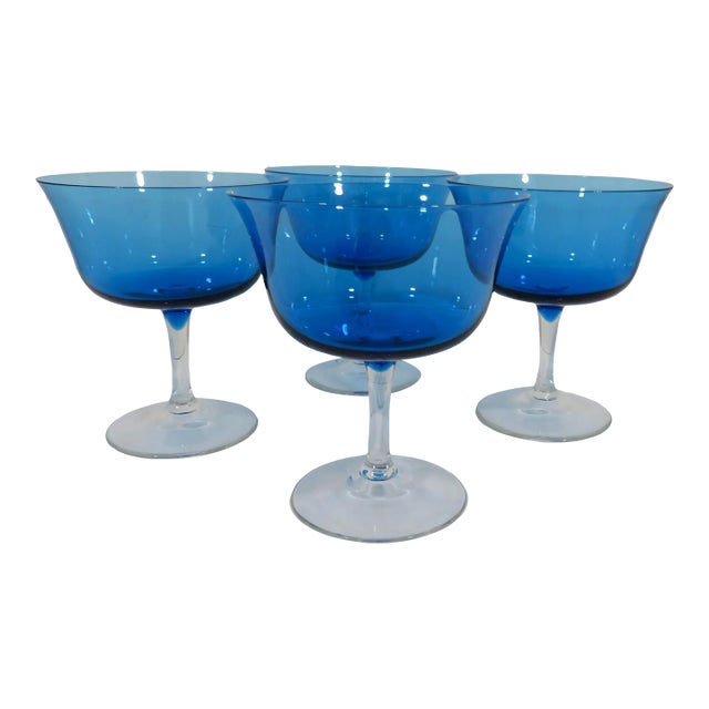 Mediterranean Blue Sherbets, Set of 4 For Sale