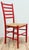 Vintage Rush Seat Red Ladderback Dining Chair For Sale - Image 4 of 8