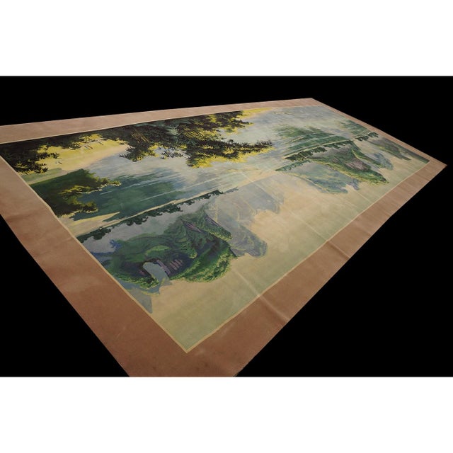 Vintage Large Chinese Chinese Knotted Rug, Country of Origin: China, Circa Date: 1980s. This exceptional piece moves...
