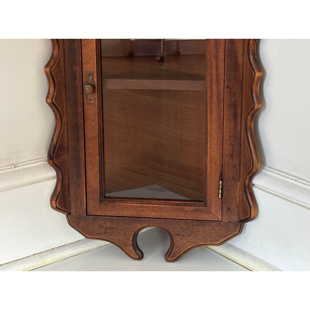 Solid Wood Rustic Two Shelf Wall Corner Unit, Circa 1950s For Sale - Image 4 of 8